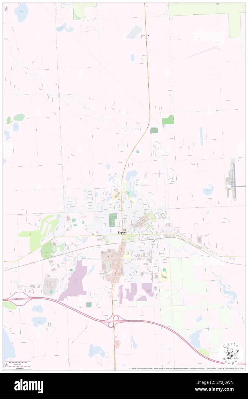 Watertower Travel Trailer Park, Lapeer County, USA, USA, Michigan, n 43 3' 55''', S 83 19' 5''', Karte, Cartascapes Map, veröffentlicht 2024. Erkunden Sie Cartascapes, eine Karte, die die vielfältigen Landschaften, Kulturen und Ökosysteme der Erde enthüllt. Reisen Sie durch Zeit und Raum und entdecken Sie die Verflechtungen der Vergangenheit, Gegenwart und Zukunft unseres Planeten. Stockfoto