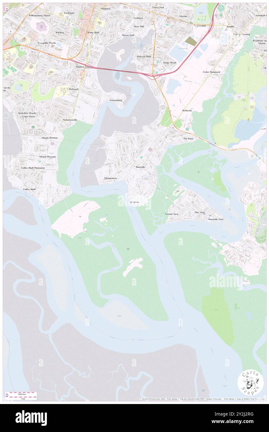 Beaulieu, Chatham County, USA, USA, Georgia, n 31 55' 57'', S 81 6' 46'', Karte, Cartascapes Map, veröffentlicht 2024. Erkunden Sie Cartascapes, eine Karte, die die vielfältigen Landschaften, Kulturen und Ökosysteme der Erde enthüllt. Reisen Sie durch Zeit und Raum und entdecken Sie die Verflechtungen der Vergangenheit, Gegenwart und Zukunft unseres Planeten. Stockfoto