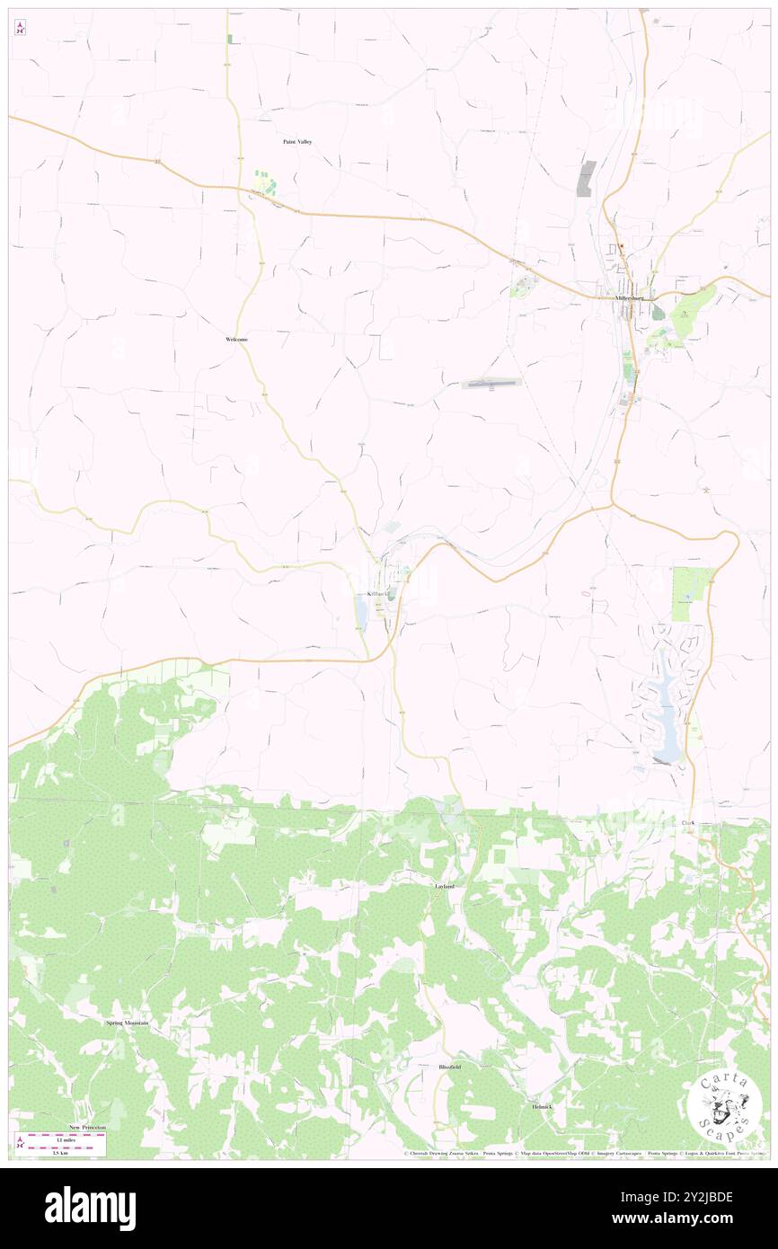 Killbuck, Holmes County, USA, USA, Ohio, n 40 29' 42''', S 81 59' 4'', Karte, Cartascapes Map, veröffentlicht 2024. Erkunden Sie Cartascapes, eine Karte, die die vielfältigen Landschaften, Kulturen und Ökosysteme der Erde enthüllt. Reisen Sie durch Zeit und Raum und entdecken Sie die Verflechtungen der Vergangenheit, Gegenwart und Zukunft unseres Planeten. Stockfoto