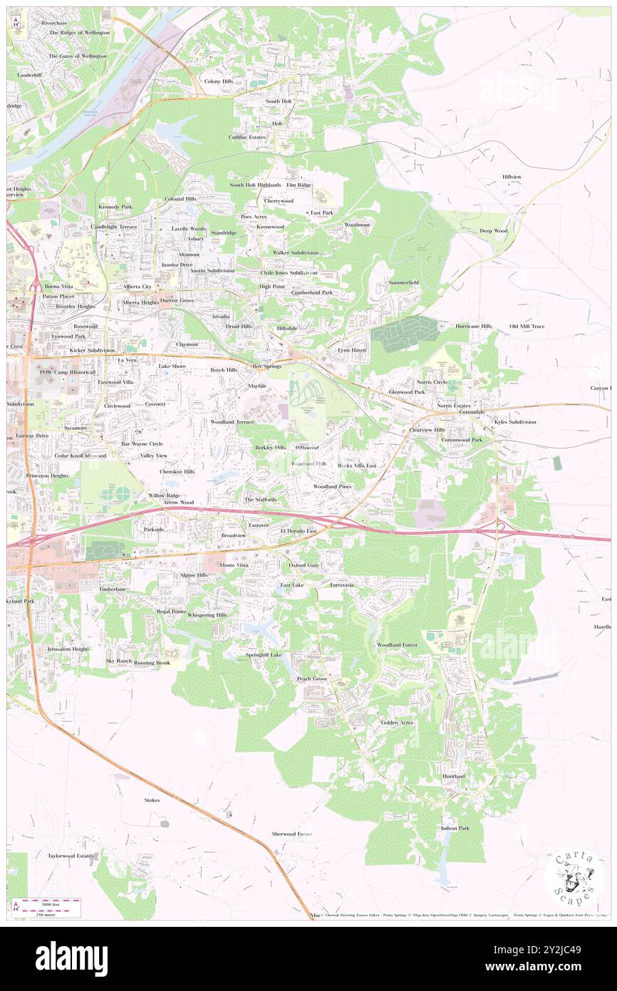 Woodland Hills, Tuscaloosa County, USA, Vereinigte Staaten, Alabama, n 33 10' 56'', S 87 28' 44'', Karte, Cartascapes Map, veröffentlicht 2024. Erkunden Sie Cartascapes, eine Karte, die die vielfältigen Landschaften, Kulturen und Ökosysteme der Erde enthüllt. Reisen Sie durch Zeit und Raum und entdecken Sie die Verflechtungen der Vergangenheit, Gegenwart und Zukunft unseres Planeten. Stockfoto