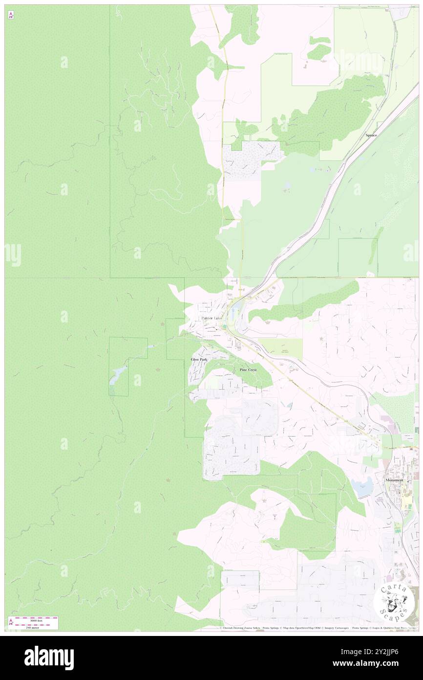 Palmer Lake, El Paso County, USA, Vereinigte Staaten, Colorado, n 39 7' 19'', S 104 55' 1'', Karte, Cartascapes Map, veröffentlicht 2024. Erkunden Sie Cartascapes, eine Karte, die die vielfältigen Landschaften, Kulturen und Ökosysteme der Erde enthüllt. Reisen Sie durch Zeit und Raum und entdecken Sie die Verflechtungen der Vergangenheit, Gegenwart und Zukunft unseres Planeten. Stockfoto