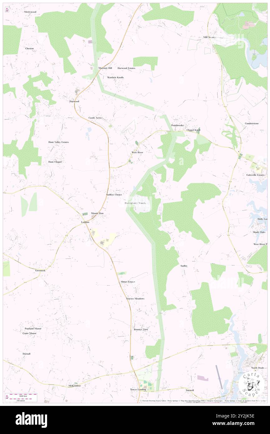 Huckleberry Woods, Anne Arundel County, USA, USA, Maryland, n 38 50' 7''', S 76 35' 48'', Karte, Cartascapes Map, veröffentlicht 2024. Erkunden Sie Cartascapes, eine Karte, die die vielfältigen Landschaften, Kulturen und Ökosysteme der Erde enthüllt. Reisen Sie durch Zeit und Raum und entdecken Sie die Verflechtungen der Vergangenheit, Gegenwart und Zukunft unseres Planeten. Stockfoto