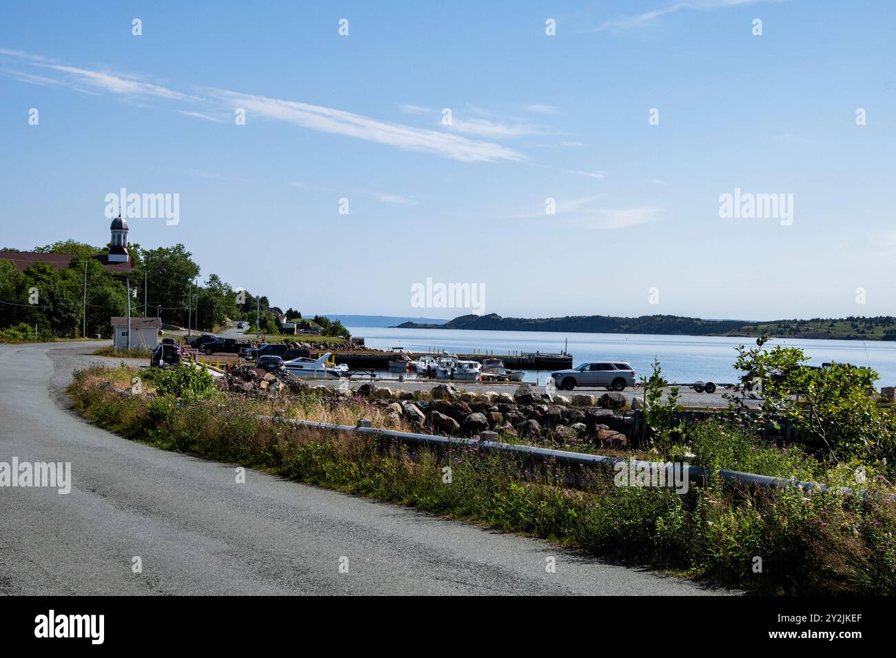 Docks am Strand in Conception Harbour, Neufundland & Labrador, Kanada Stockfoto