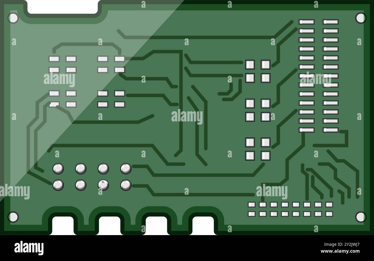 Elektronische Mikrocontroller-Cartoon-Vektor-Illustration Stock Vektor