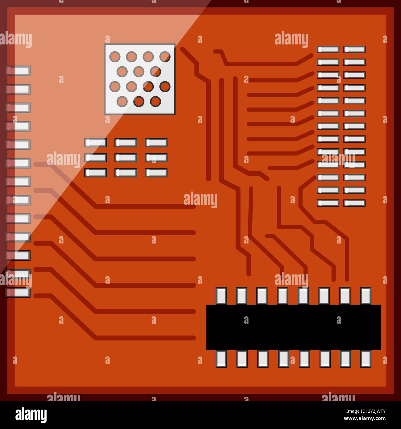 Mikrocontroller Mikrocontroller Cartoon-Vektor-Illustration Stock Vektor