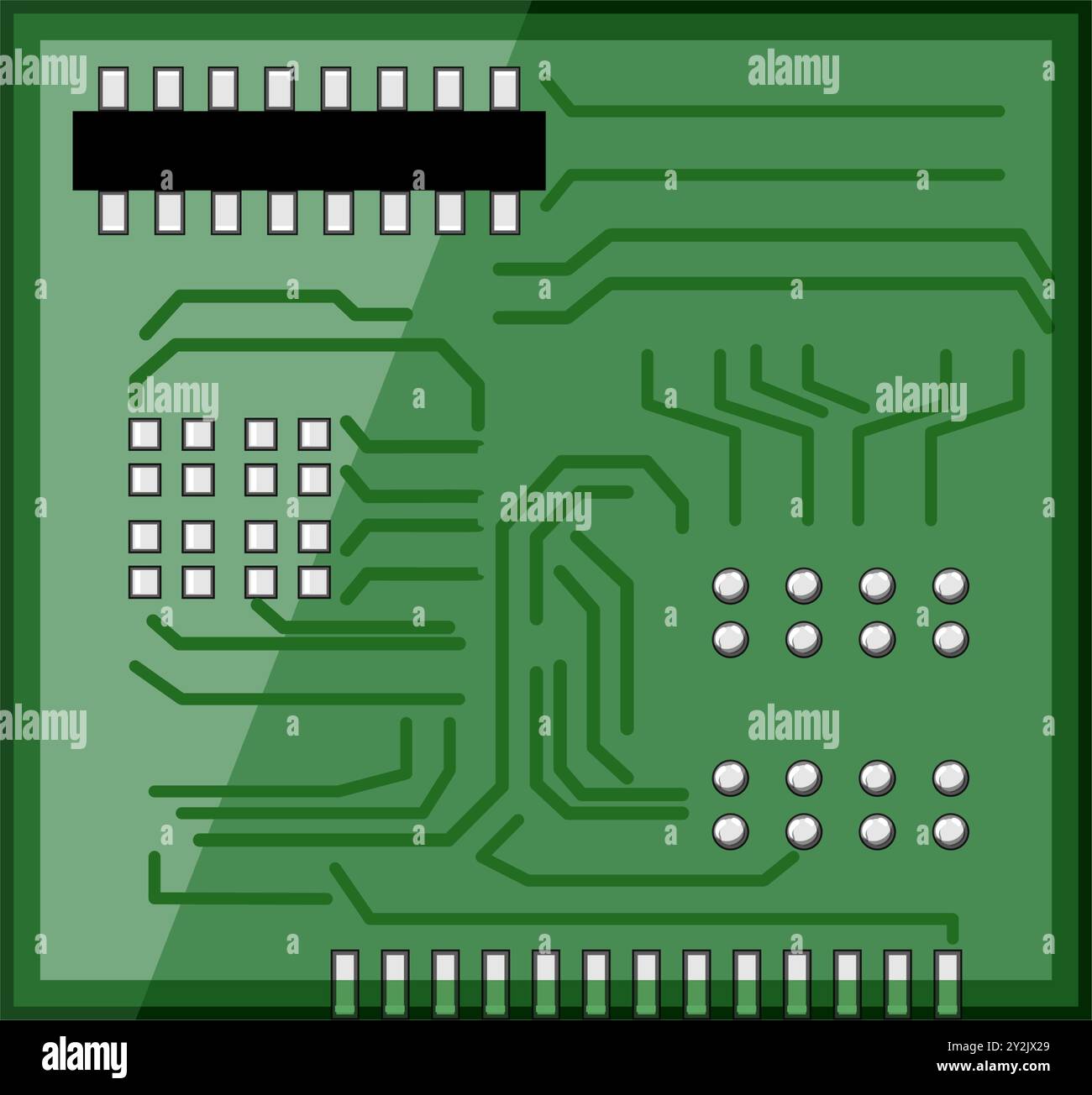 Technologie-Mikrocontroller-Cartoon-Vektor-Illustration Stock Vektor