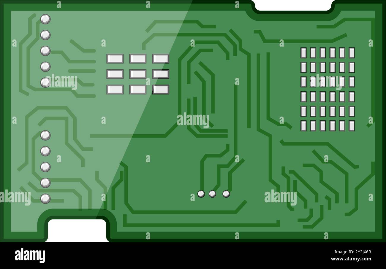 microchip Mikrocontroller Cartoon Vektor Illustration Stock Vektor