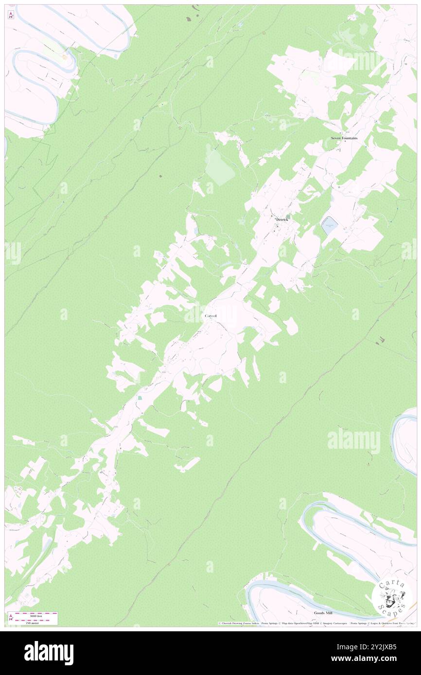 Carmel, Shenandoah County, USA, USA, Virginia, n 38 49' 37'', S 78 25' 56'', Karte, Cartascapes Map, veröffentlicht 2024. Erkunden Sie Cartascapes, eine Karte, die die vielfältigen Landschaften, Kulturen und Ökosysteme der Erde enthüllt. Reisen Sie durch Zeit und Raum und entdecken Sie die Verflechtungen der Vergangenheit, Gegenwart und Zukunft unseres Planeten. Stockfoto