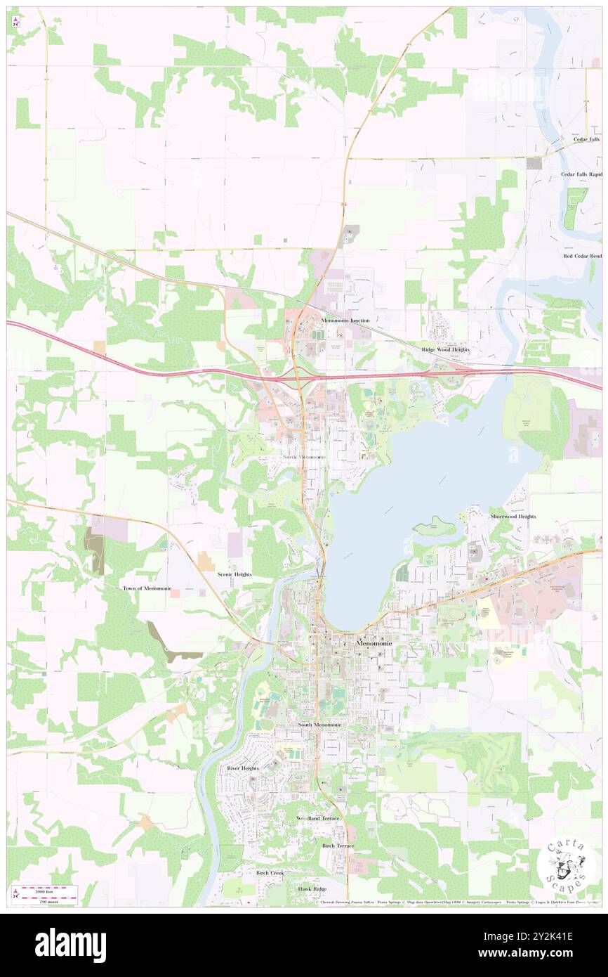 North Menomonie, Dunn County, USA, USA, Wisconsin, n 44 53' 51'', S 91 55' 54'', Karte, Cartascapes Map, veröffentlicht 2024. Erkunden Sie Cartascapes, eine Karte, die die vielfältigen Landschaften, Kulturen und Ökosysteme der Erde enthüllt. Reisen Sie durch Zeit und Raum und entdecken Sie die Verflechtungen der Vergangenheit, Gegenwart und Zukunft unseres Planeten. Stockfoto