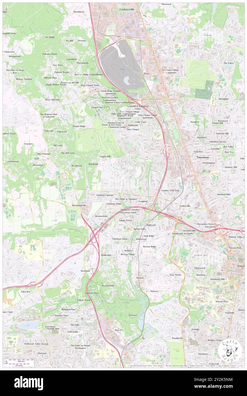 Seminary Overlook, Baltimore County, USA, USA, Maryland, n 39 25' 40''', S 76 39' 5'', Karte, Cartascapes Map, veröffentlicht 2024. Erkunden Sie Cartascapes, eine Karte, die die vielfältigen Landschaften, Kulturen und Ökosysteme der Erde enthüllt. Reisen Sie durch Zeit und Raum und entdecken Sie die Verflechtungen der Vergangenheit, Gegenwart und Zukunft unseres Planeten. Stockfoto