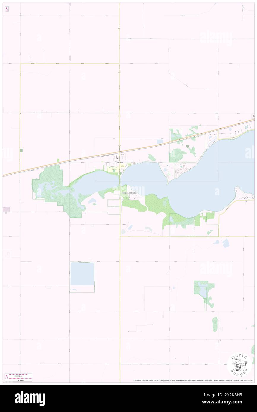 Ventura Heights, Cerro Gordo County, USA, USA, Iowa, n 43 7' 3'', S 93 28' 26'', Karte, Cartascapes Map, veröffentlicht 2024. Erkunden Sie Cartascapes, eine Karte, die die vielfältigen Landschaften, Kulturen und Ökosysteme der Erde enthüllt. Reisen Sie durch Zeit und Raum und entdecken Sie die Verflechtungen der Vergangenheit, Gegenwart und Zukunft unseres Planeten. Stockfoto