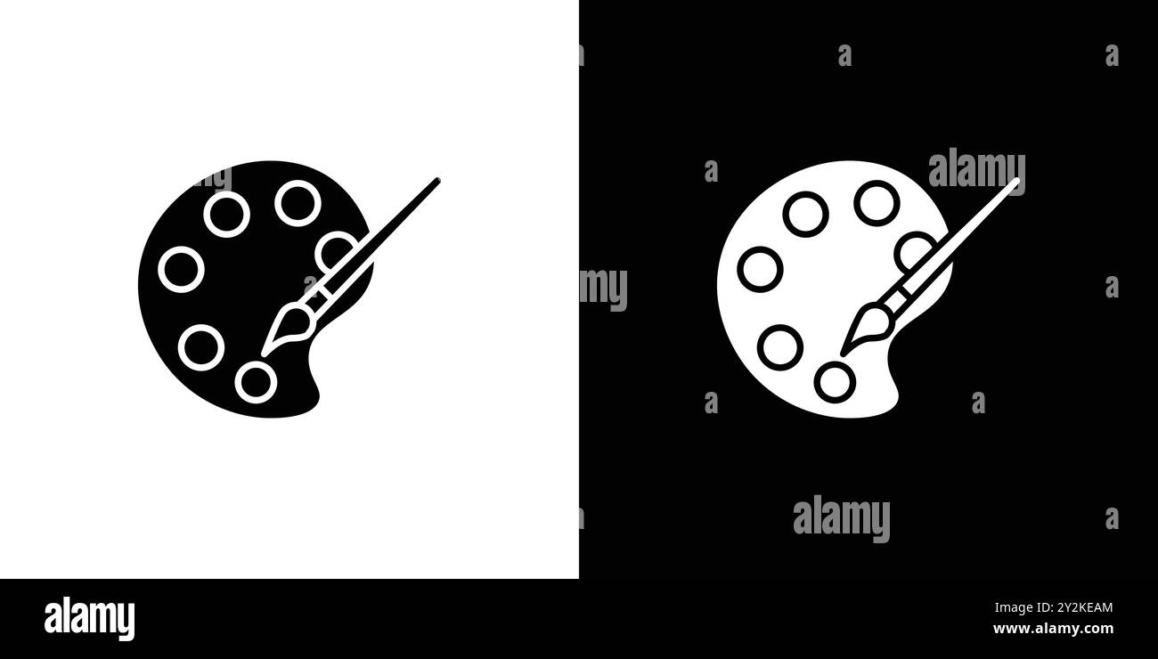 Farbsymbole für lineare Logomarkensätze in Schwarz-weiß für Web Stock Vektor