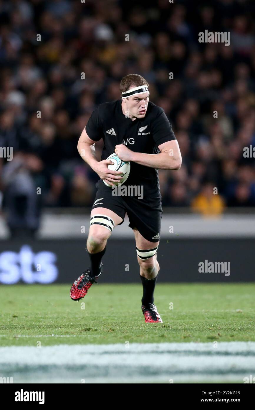 Brodie Retallick of New Zealand während des Bledisloe Cup Rugby-Spiels zwischen Neuseeland und Australien im Eden Park in Auckland, Neuseeland Stockfoto