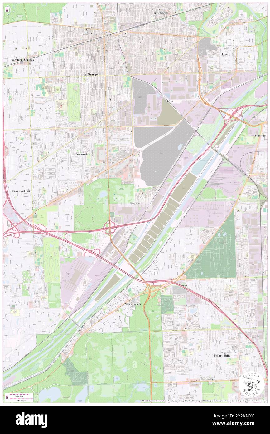 Hodgkins, Cook County, USA, USA, Illinois, n 41 46' 8'', S 87 51' 28'', Karte, Cartascapes Map, veröffentlicht 2024. Erkunden Sie Cartascapes, eine Karte, die die vielfältigen Landschaften, Kulturen und Ökosysteme der Erde enthüllt. Reisen Sie durch Zeit und Raum und entdecken Sie die Verflechtungen der Vergangenheit, Gegenwart und Zukunft unseres Planeten. Stockfoto