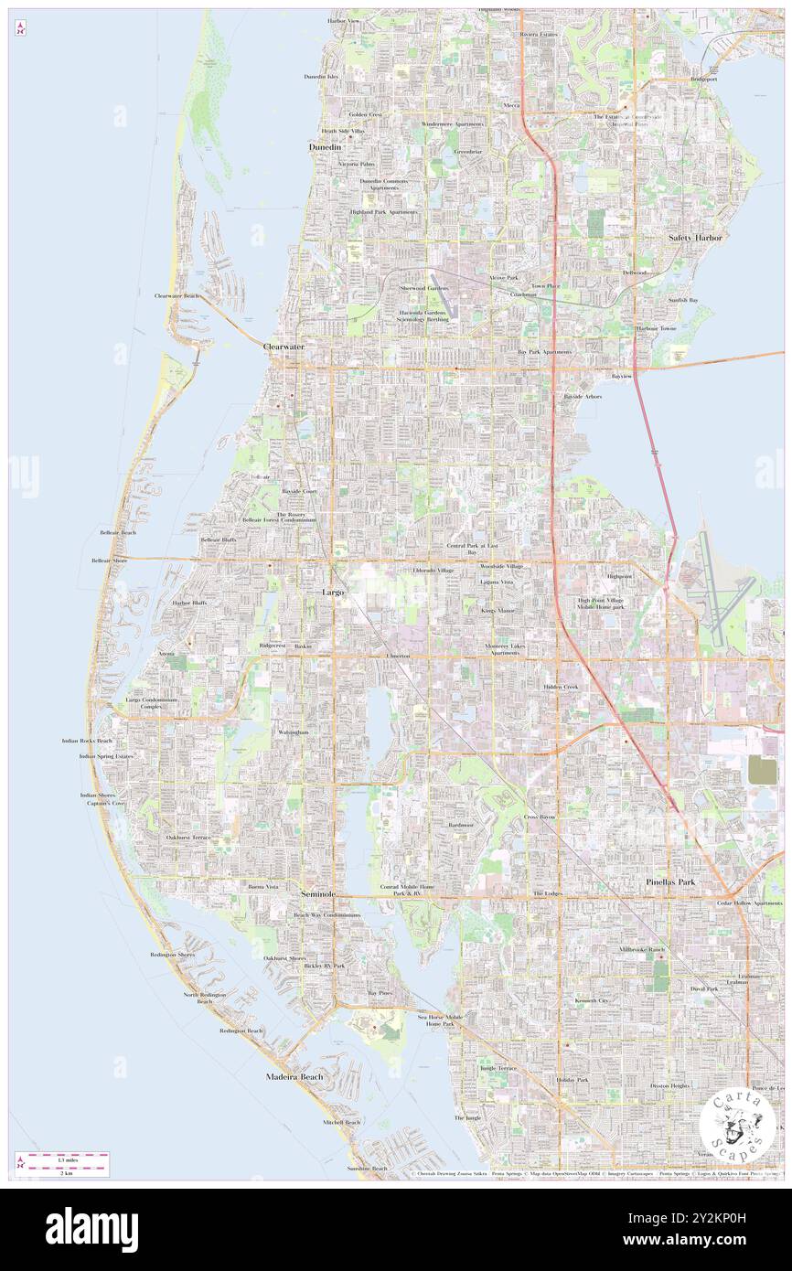 Largo, Pinellas County, USA, USA, Florida, n 27 54' 35''', S 82 47' 18'', Karte, Cartascapes Map, veröffentlicht 2024. Erkunden Sie Cartascapes, eine Karte, die die vielfältigen Landschaften, Kulturen und Ökosysteme der Erde enthüllt. Reisen Sie durch Zeit und Raum und entdecken Sie die Verflechtungen der Vergangenheit, Gegenwart und Zukunft unseres Planeten. Stockfoto