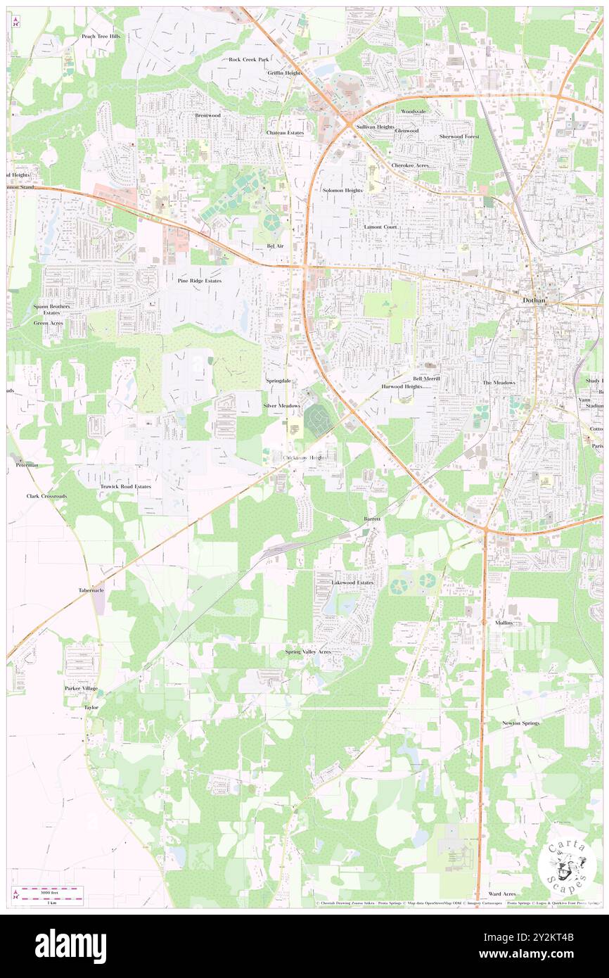 Chickasaw Heights, Houston County, USA, Vereinigte Staaten, Alabama, n 31 12' 3'', S 85 25' 55'', Karte, Cartascapes Map, veröffentlicht 2024. Erkunden Sie Cartascapes, eine Karte, die die vielfältigen Landschaften, Kulturen und Ökosysteme der Erde enthüllt. Reisen Sie durch Zeit und Raum und entdecken Sie die Verflechtungen der Vergangenheit, Gegenwart und Zukunft unseres Planeten. Stockfoto