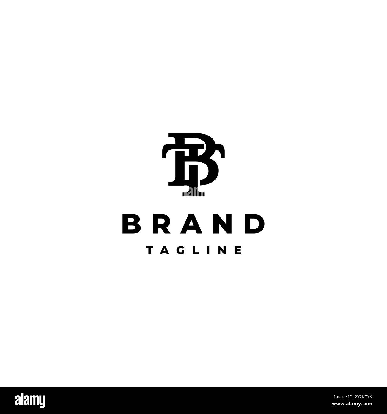 Elegantes Anfangsbuchstabe TB oder BT-Logo. Minimalistisches Design mit B- und T-Logo. Stock Vektor