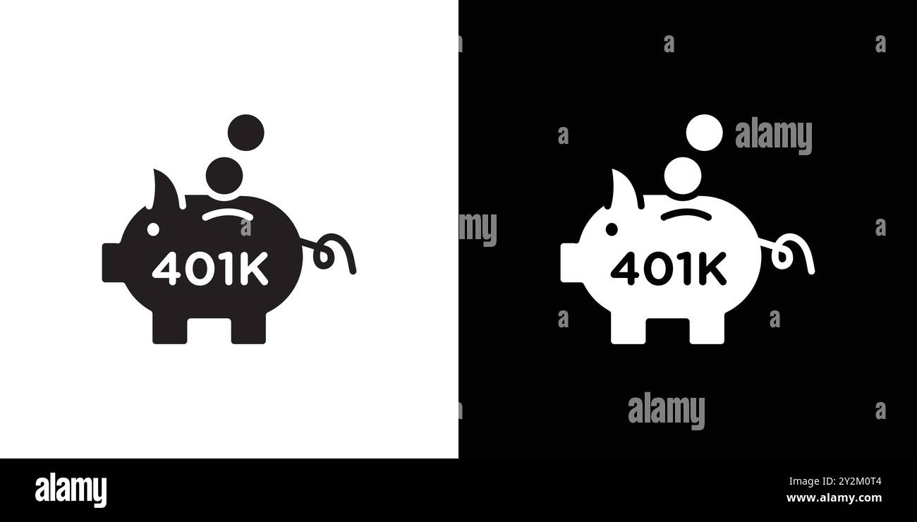 401k Ruhestandssparnis Symbol Schwarzer Linie Kunstvektor in schwarz-weiß Umriss Set Sammlung Schild Stock Vektor 401k Ruhestandssparnis Symbol Schwarzer Linie Kunstvektor in schwarz-weiß Umriss Set Sammlung Schild Stock Vektor