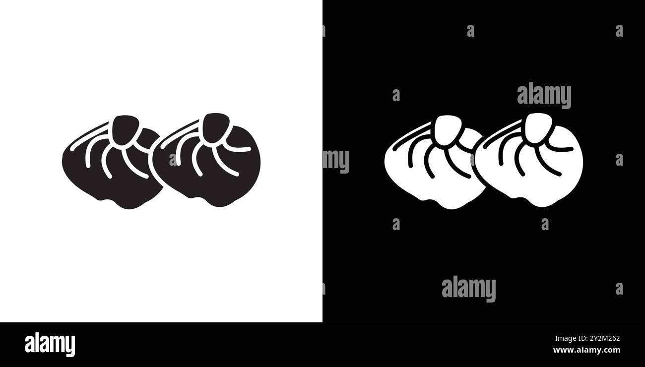 Klößchen Icon Schwarzer Linie Art Vektor in schwarz-weiß Umriss Set Sammlung Zeichen Stock Vektor
