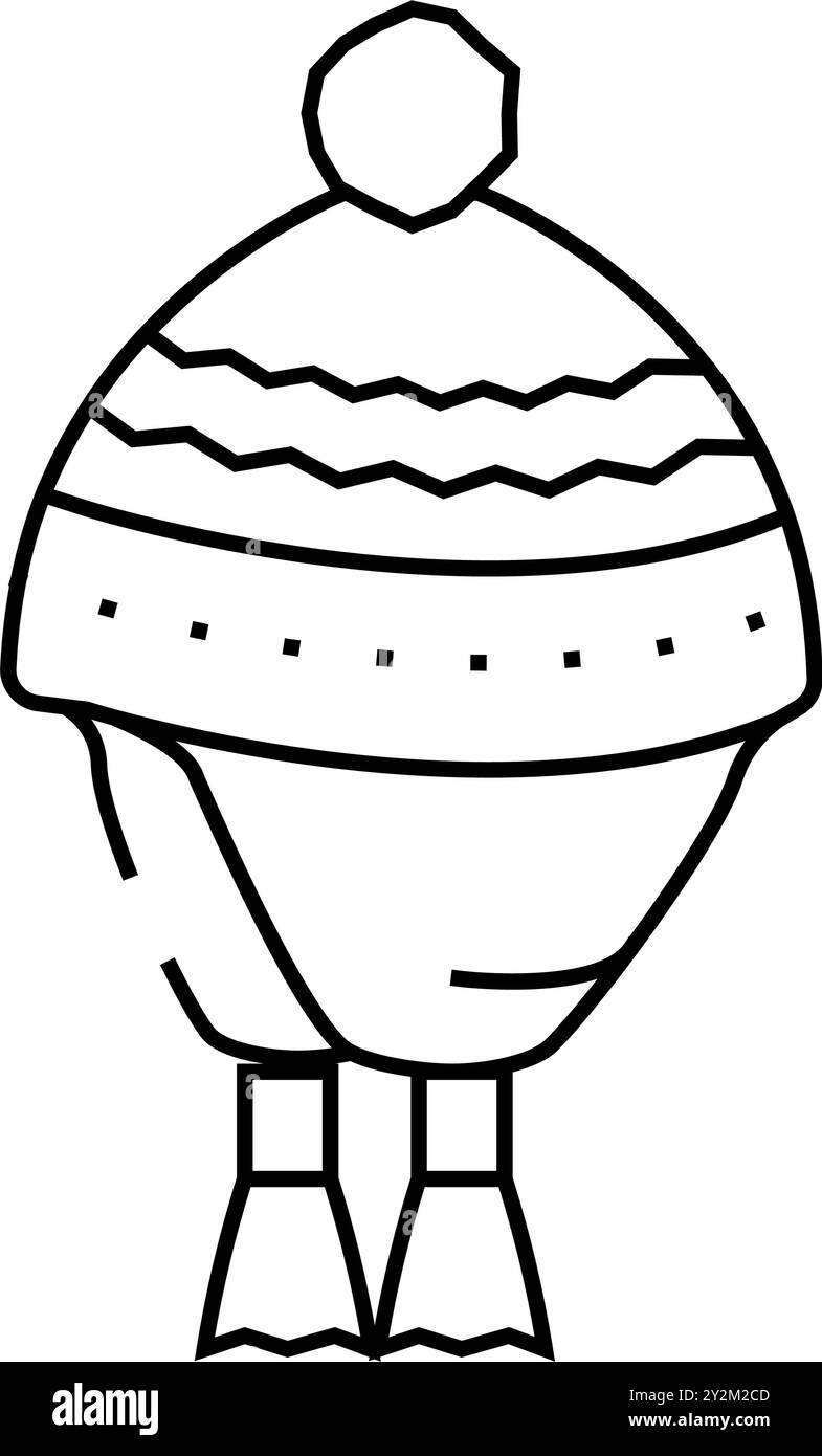 Vektordarstellung des Symbols für Winterhut-Mütze Stock Vektor