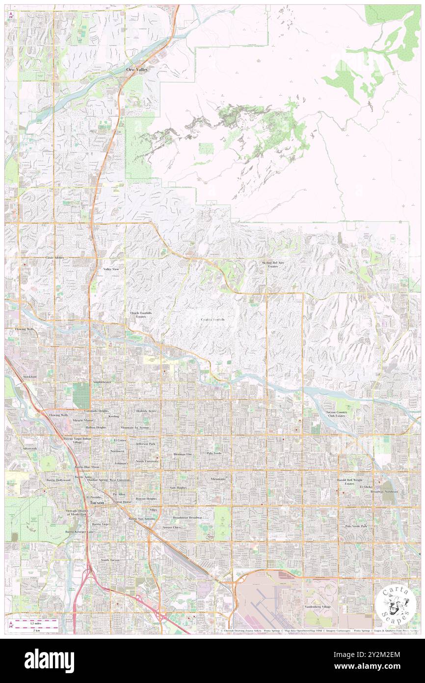 Catalina Foothills, Pima County, USA, USA, Arizona, n 32 17' 52''', S 110 55' 7'', Karte, Karte, Kartenausgabe 2024. Erkunden Sie Cartascapes, eine Karte, die die vielfältigen Landschaften, Kulturen und Ökosysteme der Erde enthüllt. Reisen Sie durch Zeit und Raum und entdecken Sie die Verflechtungen der Vergangenheit, Gegenwart und Zukunft unseres Planeten. Stockfoto