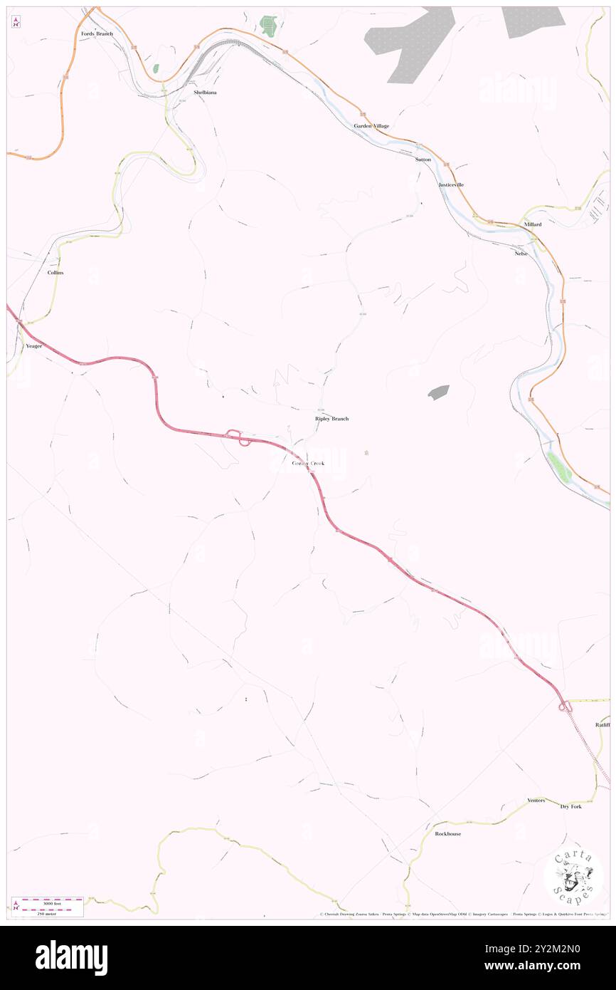 Greasy Creek, Pike County, USA, USA, Kentucky, n 37 22' 34'', S 82 28' 32'', Karte, Cartascapes Map, veröffentlicht 2024. Erkunden Sie Cartascapes, eine Karte, die die vielfältigen Landschaften, Kulturen und Ökosysteme der Erde enthüllt. Reisen Sie durch Zeit und Raum und entdecken Sie die Verflechtungen der Vergangenheit, Gegenwart und Zukunft unseres Planeten. Stockfoto