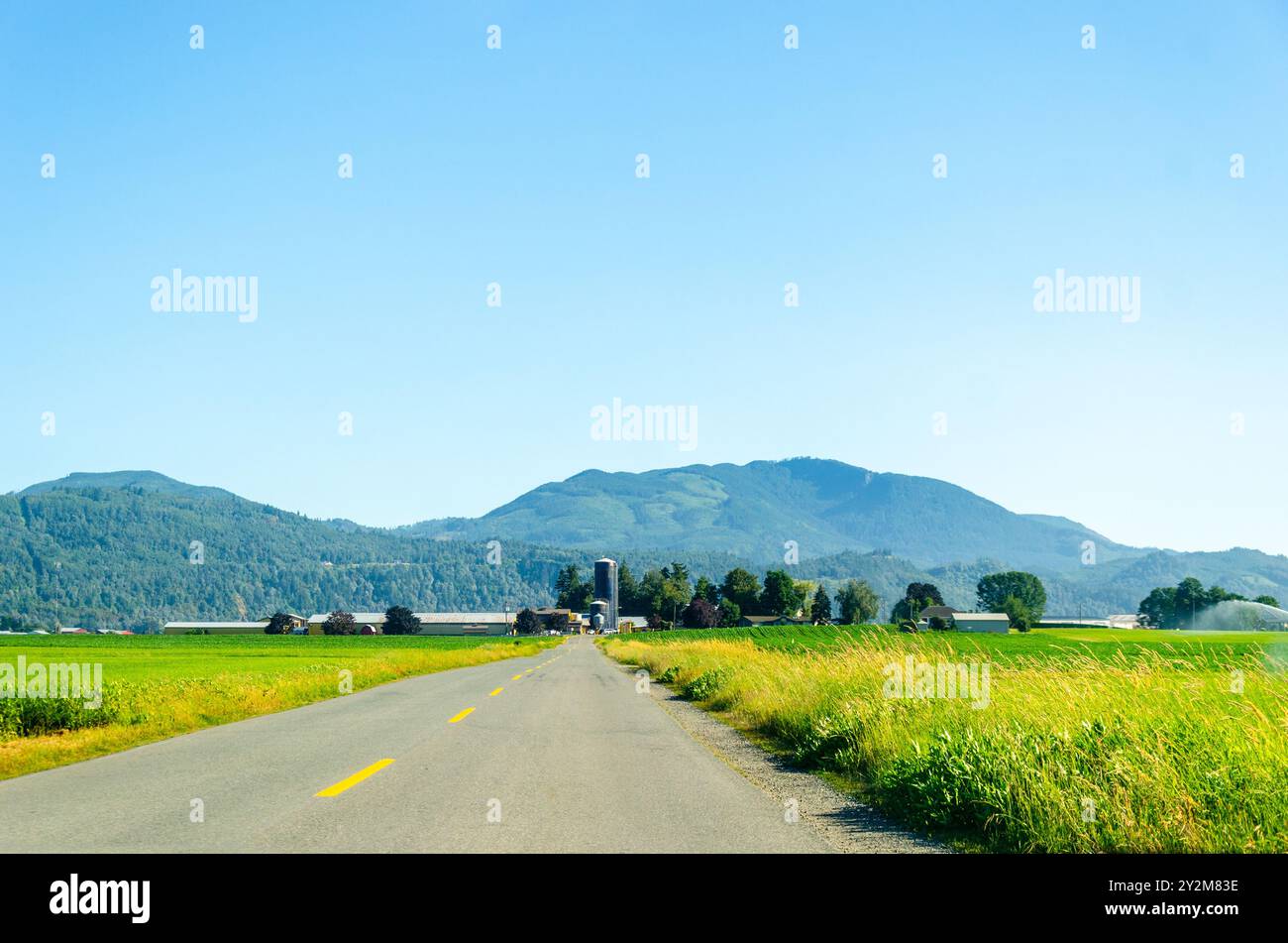 Landwirtschaftsbetriebe in Mission, Fraser Valley, British Columbia, Kanada Stockfoto