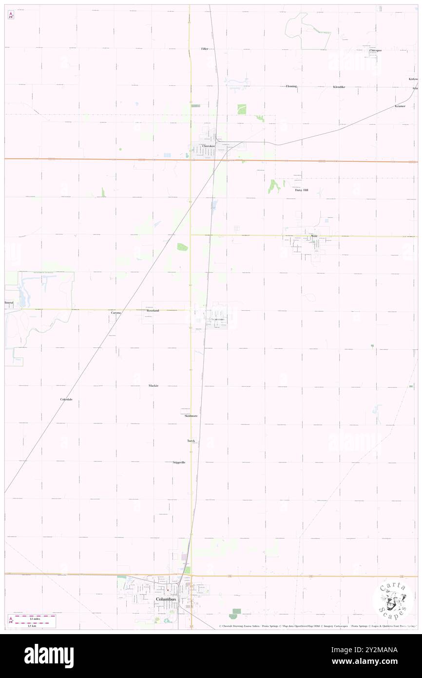 Scammon, Cherokee County, USA, Vereinigte Staaten, Kansas, n 37 16' 39''', S 94 49' 29'', Karte, Cartascapes Map, veröffentlicht 2024. Erkunden Sie Cartascapes, eine Karte, die die vielfältigen Landschaften, Kulturen und Ökosysteme der Erde enthüllt. Reisen Sie durch Zeit und Raum und entdecken Sie die Verflechtungen der Vergangenheit, Gegenwart und Zukunft unseres Planeten. Stockfoto