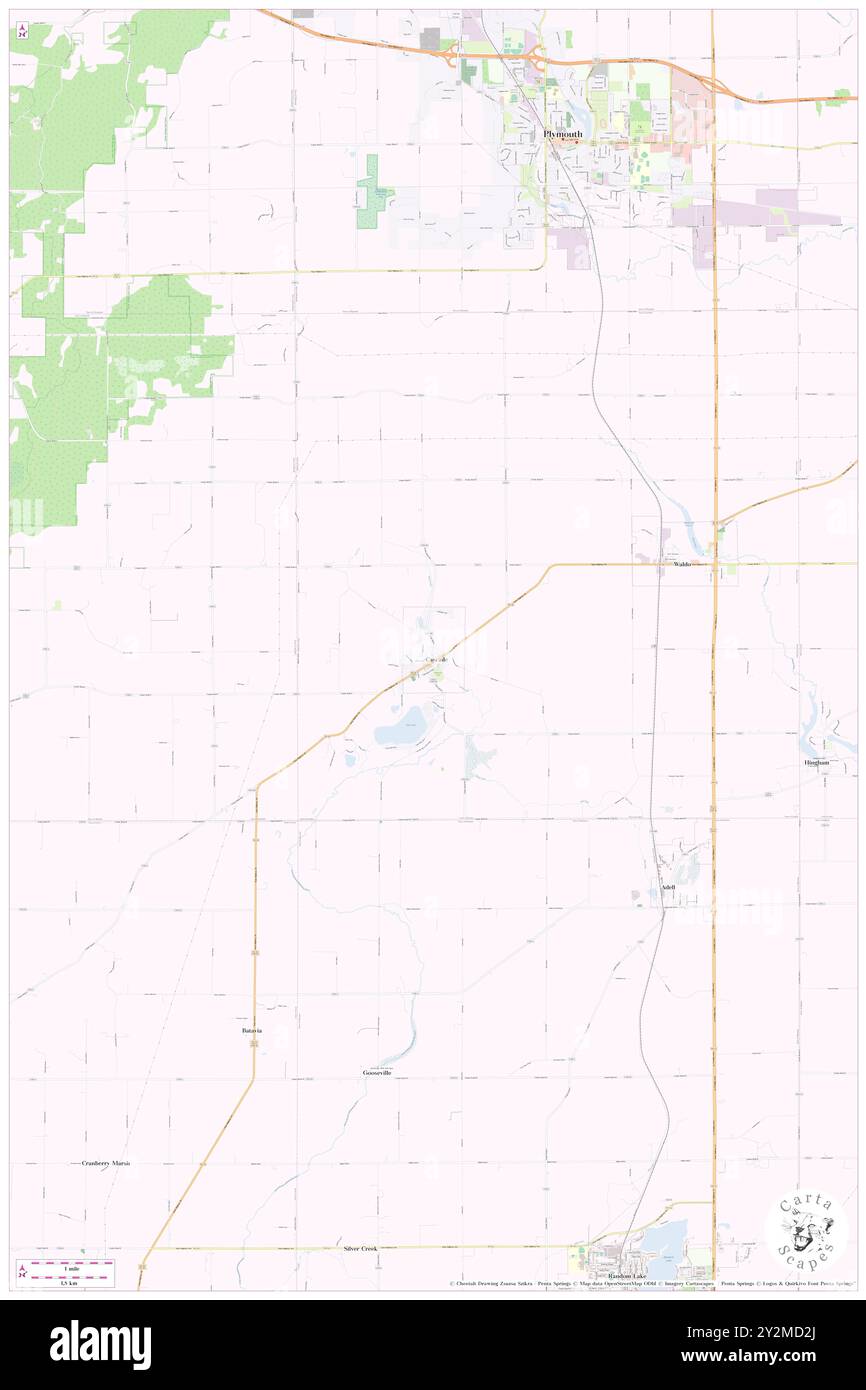 Cascade, Sheboygan County, USA, USA, Wisconsin, n 43 39' 29'', S 88 0' 25'', Karte, Cartascapes Map, veröffentlicht 2024. Erkunden Sie Cartascapes, eine Karte, die die vielfältigen Landschaften, Kulturen und Ökosysteme der Erde enthüllt. Reisen Sie durch Zeit und Raum und entdecken Sie die Verflechtungen der Vergangenheit, Gegenwart und Zukunft unseres Planeten. Stockfoto