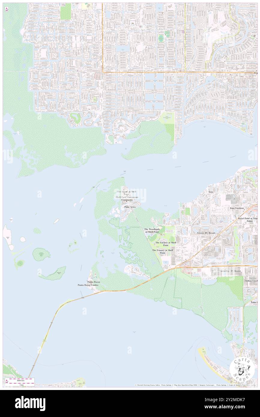 Shell Point Village, Lee County, USA, USA, Florida, n 26 31' 9'', S 81 59' 45'', Karte, Karte, Kartenausgabe 2024. Erkunden Sie Cartascapes, eine Karte, die die vielfältigen Landschaften, Kulturen und Ökosysteme der Erde enthüllt. Reisen Sie durch Zeit und Raum und entdecken Sie die Verflechtungen der Vergangenheit, Gegenwart und Zukunft unseres Planeten. Stockfoto