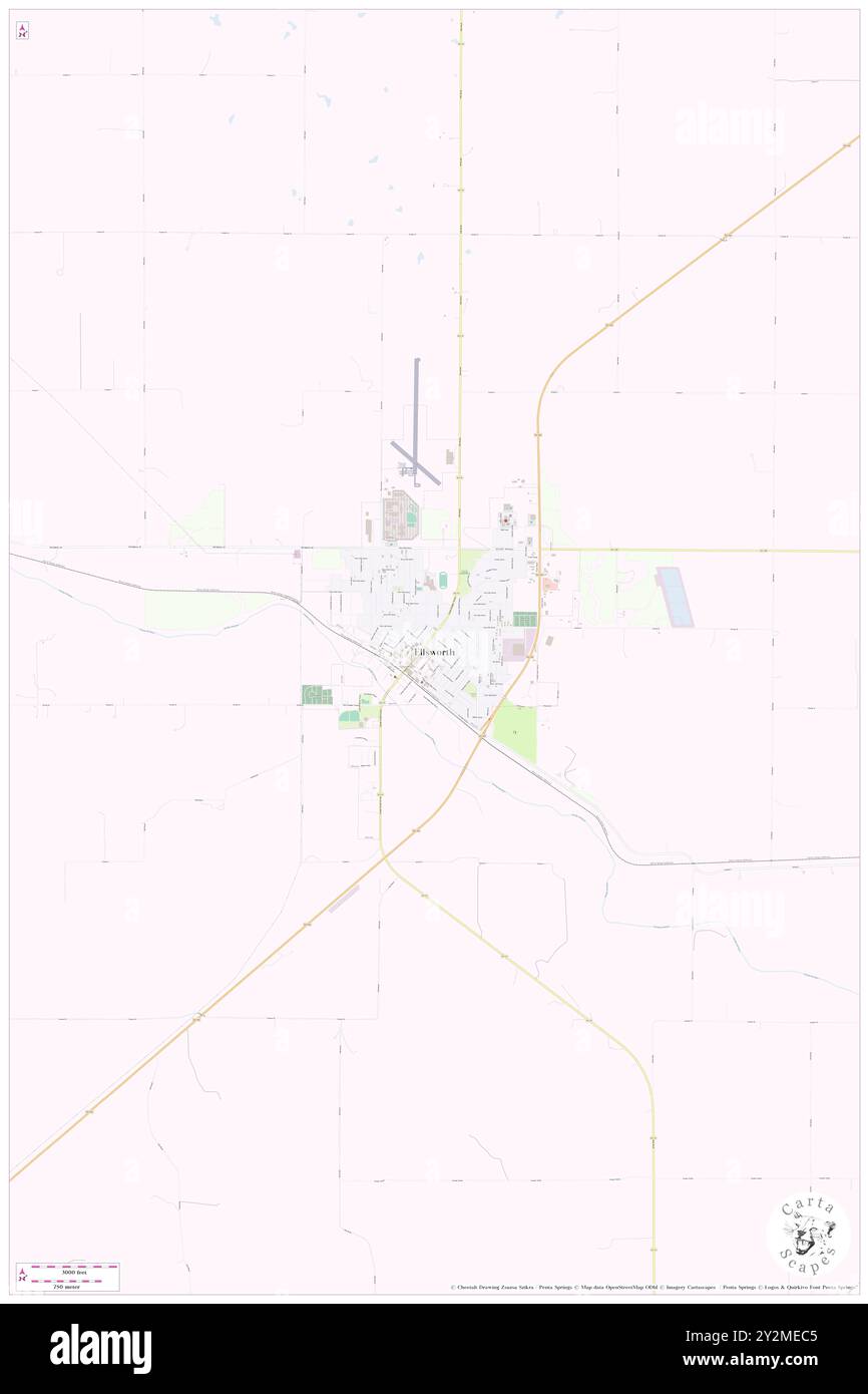 Ellsworth, Ellsworth County, USA, Vereinigte Staaten, Kansas, n 38 43' 50'', S 98 13' 41'', Karte, Cartascapes Map, veröffentlicht 2024. Erkunden Sie Cartascapes, eine Karte, die die vielfältigen Landschaften, Kulturen und Ökosysteme der Erde enthüllt. Reisen Sie durch Zeit und Raum und entdecken Sie die Verflechtungen der Vergangenheit, Gegenwart und Zukunft unseres Planeten. Stockfoto