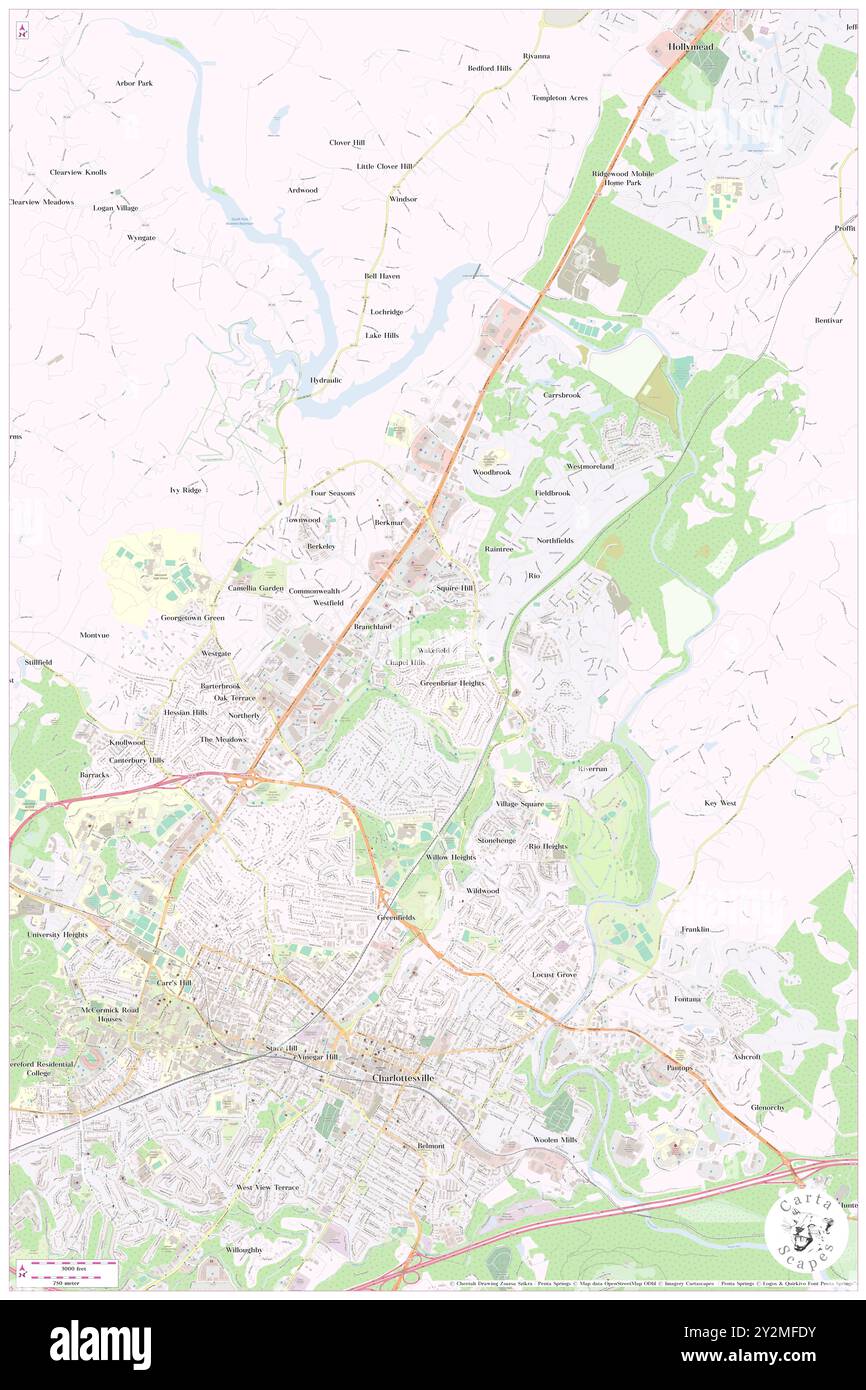 Wakefield, Stadt Charlottesville, USA, USA, Virginia, n 38 4' 9'', S 78 28' 23'', Karte, Cartascapes Map, veröffentlicht 2024. Erkunden Sie Cartascapes, eine Karte, die die vielfältigen Landschaften, Kulturen und Ökosysteme der Erde enthüllt. Reisen Sie durch Zeit und Raum und entdecken Sie die Verflechtungen der Vergangenheit, Gegenwart und Zukunft unseres Planeten. Stockfoto