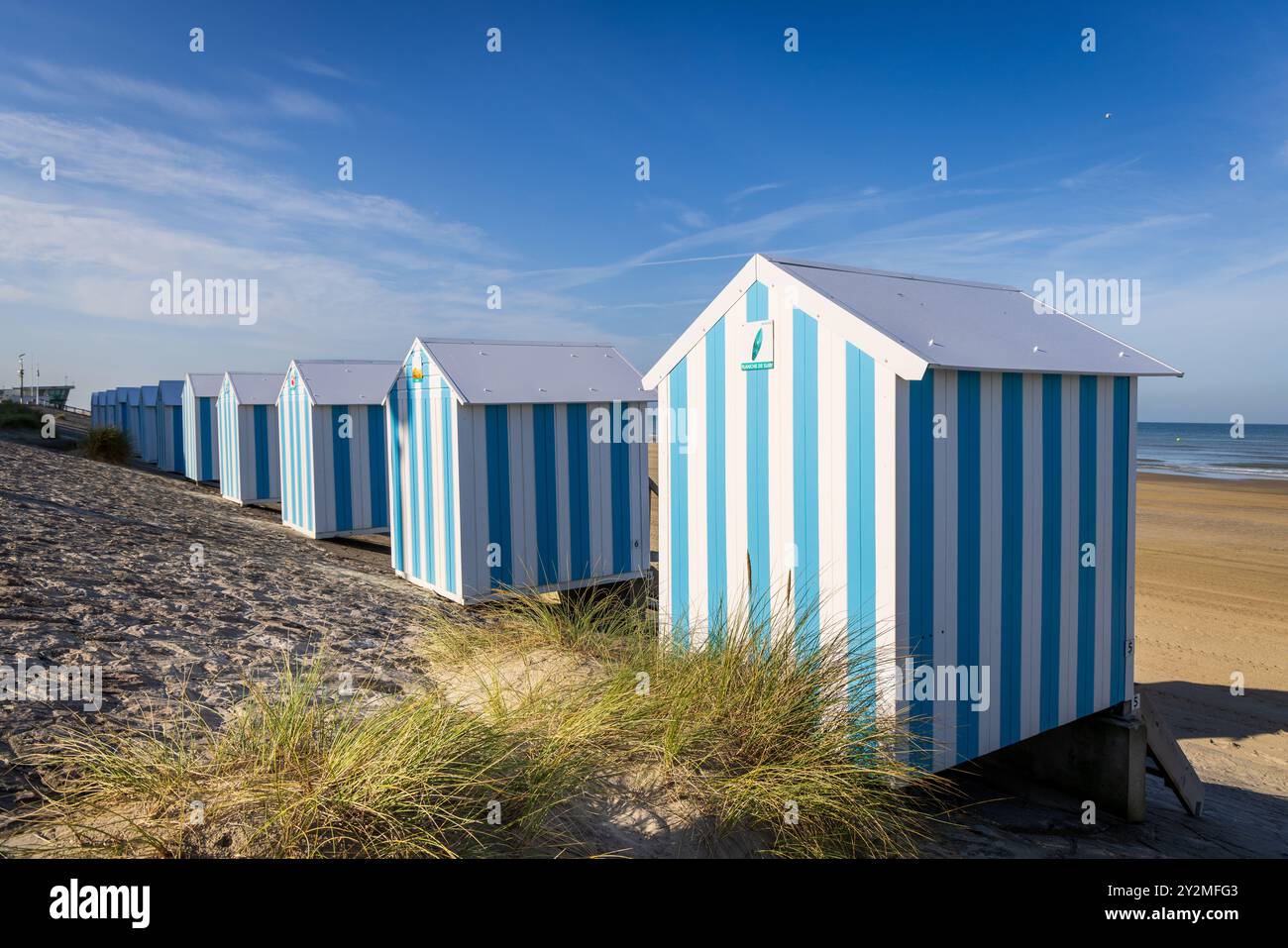 Cabines de Plage, Frankreich, Hauts de France, Hardelot Stockfoto