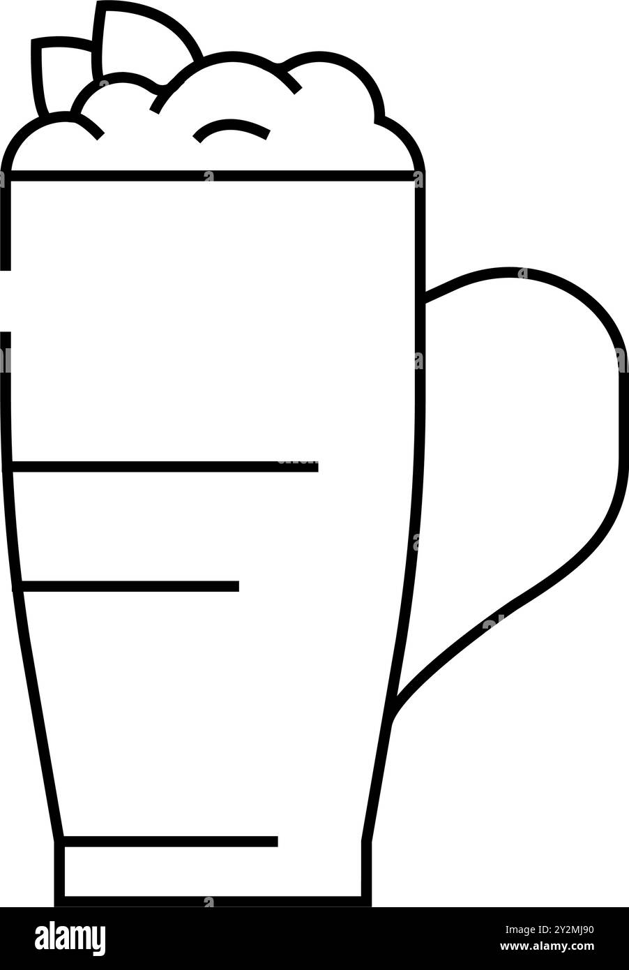 Ayran türkische Küche Linie Symbol Vektor Illustration Stock Vektor