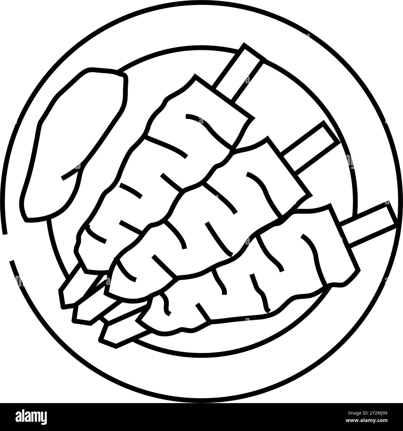 adana Kebab türkische Küche Linie Icon Illustration Stock Vektor