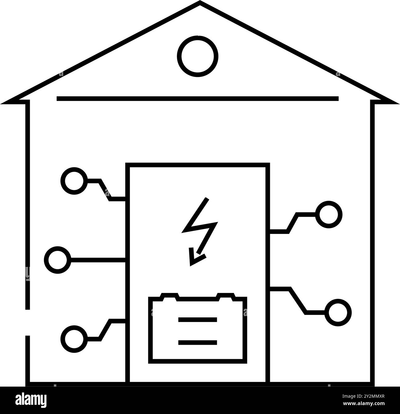 Vektorillustration für die Speicherlinie für Wohnzwecke Stock Vektor