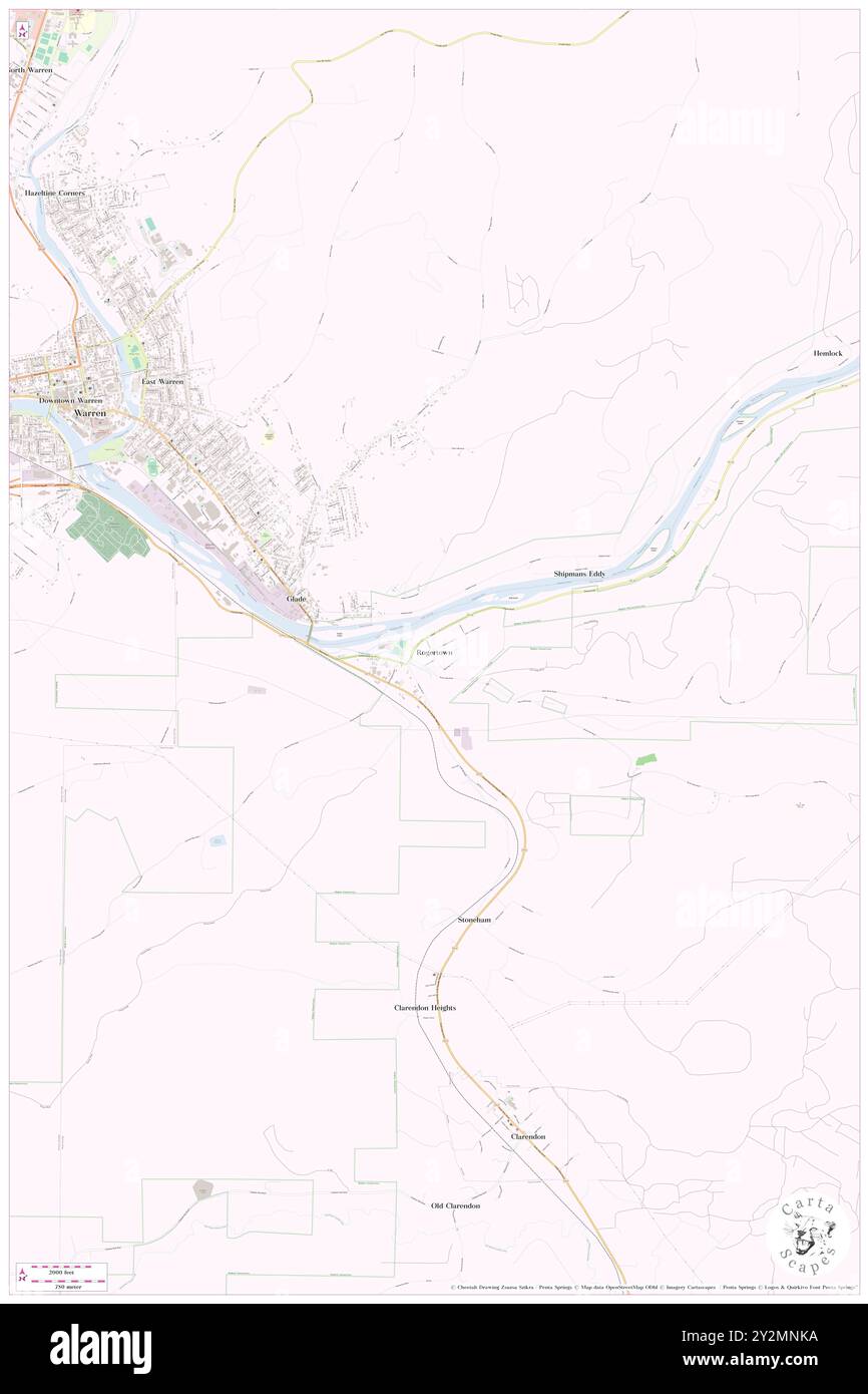 Rogertown, Warren County, USA, USA, Pennsylvania, n 41 49' 22'', S 79 6' 15'', Karte, Cartascapes Map, veröffentlicht 2024. Erkunden Sie Cartascapes, eine Karte, die die vielfältigen Landschaften, Kulturen und Ökosysteme der Erde enthüllt. Reisen Sie durch Zeit und Raum und entdecken Sie die Verflechtungen der Vergangenheit, Gegenwart und Zukunft unseres Planeten. Stockfoto