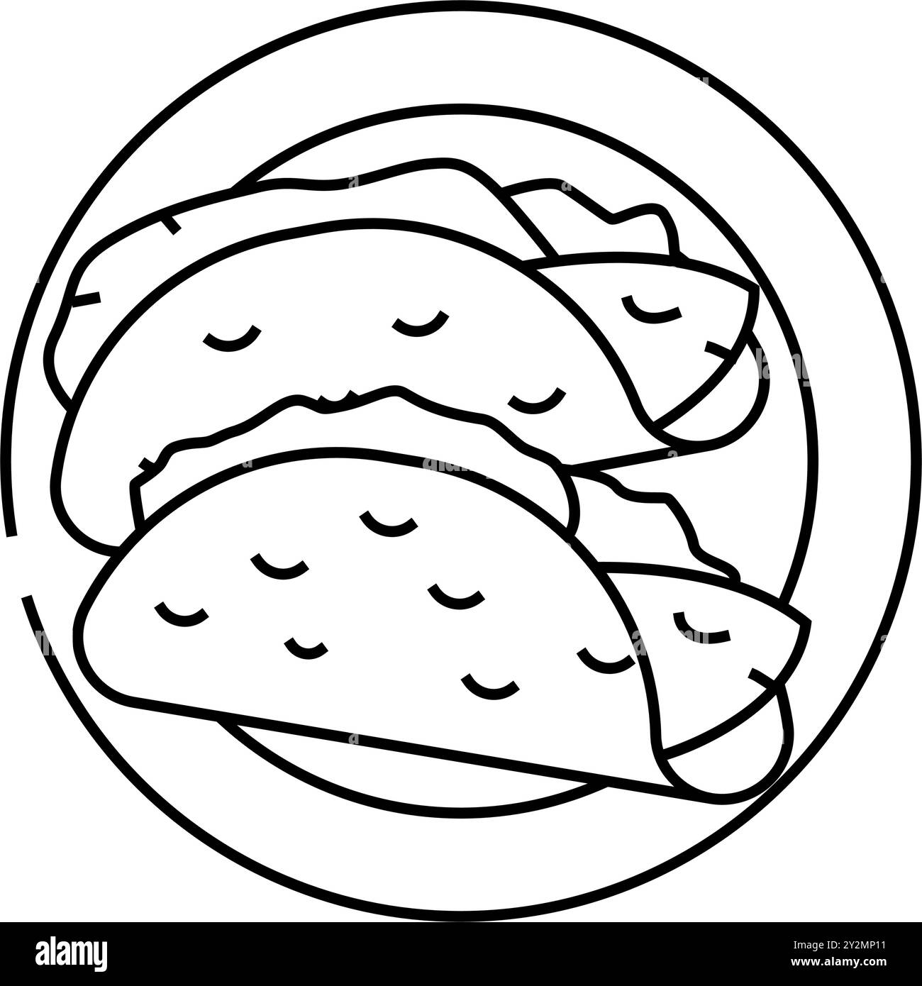 Fisch Taco Meeresküche Linie Symbol Vektor Illustration Stock Vektor