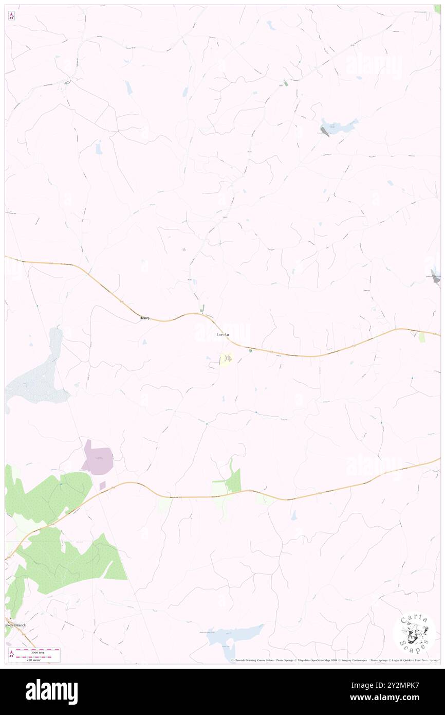 Eureka, Charlotte County, USA, USA, Virginia, n 37 2' 47''', S 78 33' 9'', Karte, Karte, Kartenausgabe 2024. Erkunden Sie Cartascapes, eine Karte, die die vielfältigen Landschaften, Kulturen und Ökosysteme der Erde enthüllt. Reisen Sie durch Zeit und Raum und entdecken Sie die Verflechtungen der Vergangenheit, Gegenwart und Zukunft unseres Planeten. Stockfoto