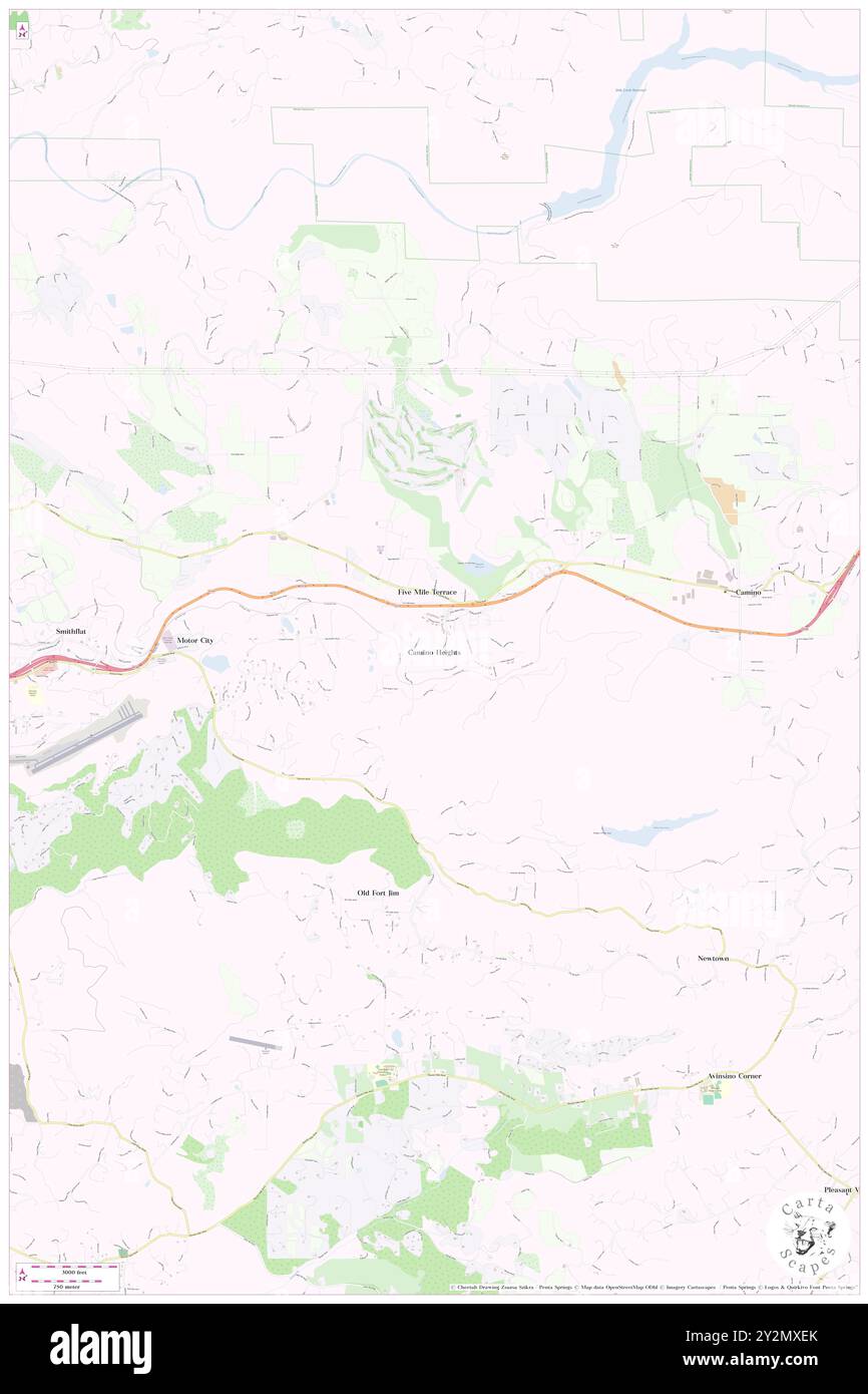 Camino Heights, El Dorado County, USA, USA, Kalifornien, n 38 43' 57'', S 120 42' 43'', Karte, Cartascapes Map, veröffentlicht 2024. Erkunden Sie Cartascapes, eine Karte, die die vielfältigen Landschaften, Kulturen und Ökosysteme der Erde enthüllt. Reisen Sie durch Zeit und Raum und entdecken Sie die Verflechtungen der Vergangenheit, Gegenwart und Zukunft unseres Planeten. Stockfoto