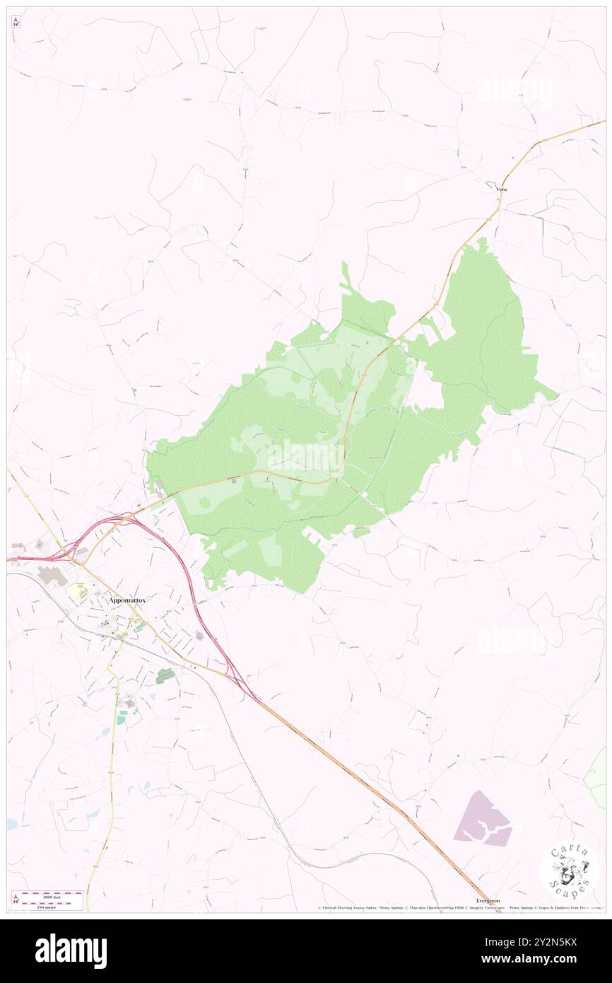 Appomattox (historisch), Appomattox County, USA, USA, Virginia, n 37 22' 38'', S 78 47' 47'', Karte, Cartascapes Map, veröffentlicht 2024. Erkunden Sie Cartascapes, eine Karte, die die vielfältigen Landschaften, Kulturen und Ökosysteme der Erde enthüllt. Reisen Sie durch Zeit und Raum und entdecken Sie die Verflechtungen der Vergangenheit, Gegenwart und Zukunft unseres Planeten. Stockfoto