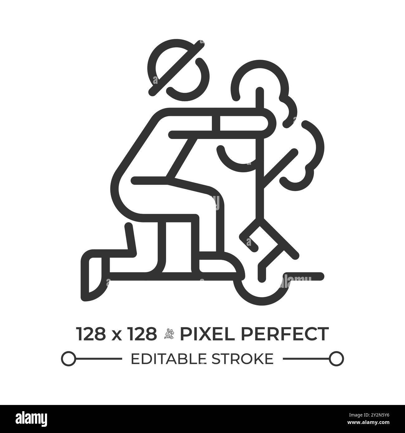 Lineares Symbol für das Pflanzen von Bäumen Stock Vektor