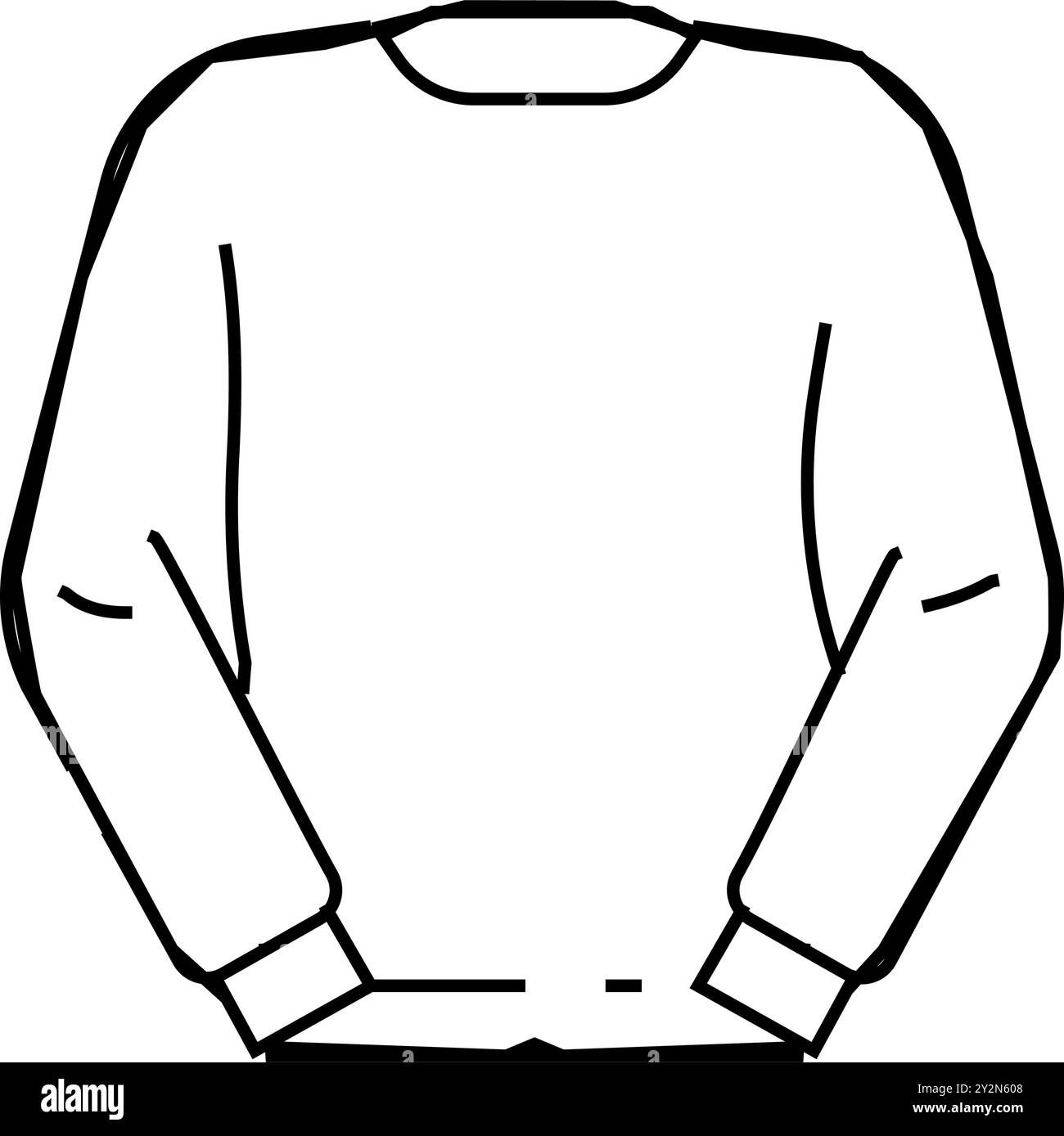 Rundhalsausschnitt Sweatshirt Streetwear Tuch Mode Linie Icon Illustration Stock Vektor