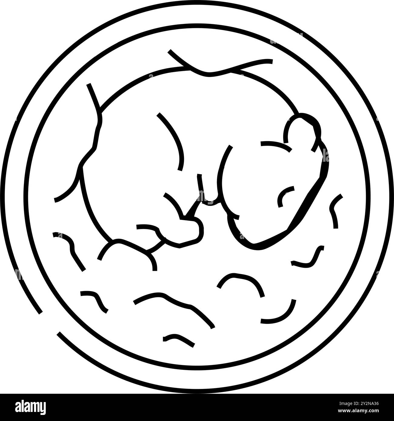 Hamster schlafende Haustier Linie Symbol Vektor Illustration Stock Vektor