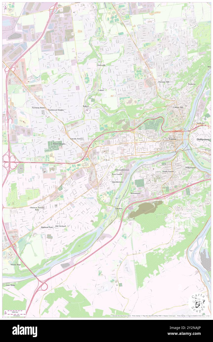 Wilson, Northampton County, USA, USA, Pennsylvania, n 40 41' 2'', S 75 14' 30'', Karte, Cartascapes Map, veröffentlicht 2024. Erkunden Sie Cartascapes, eine Karte, die die vielfältigen Landschaften, Kulturen und Ökosysteme der Erde enthüllt. Reisen Sie durch Zeit und Raum und entdecken Sie die Verflechtungen der Vergangenheit, Gegenwart und Zukunft unseres Planeten. Stockfoto