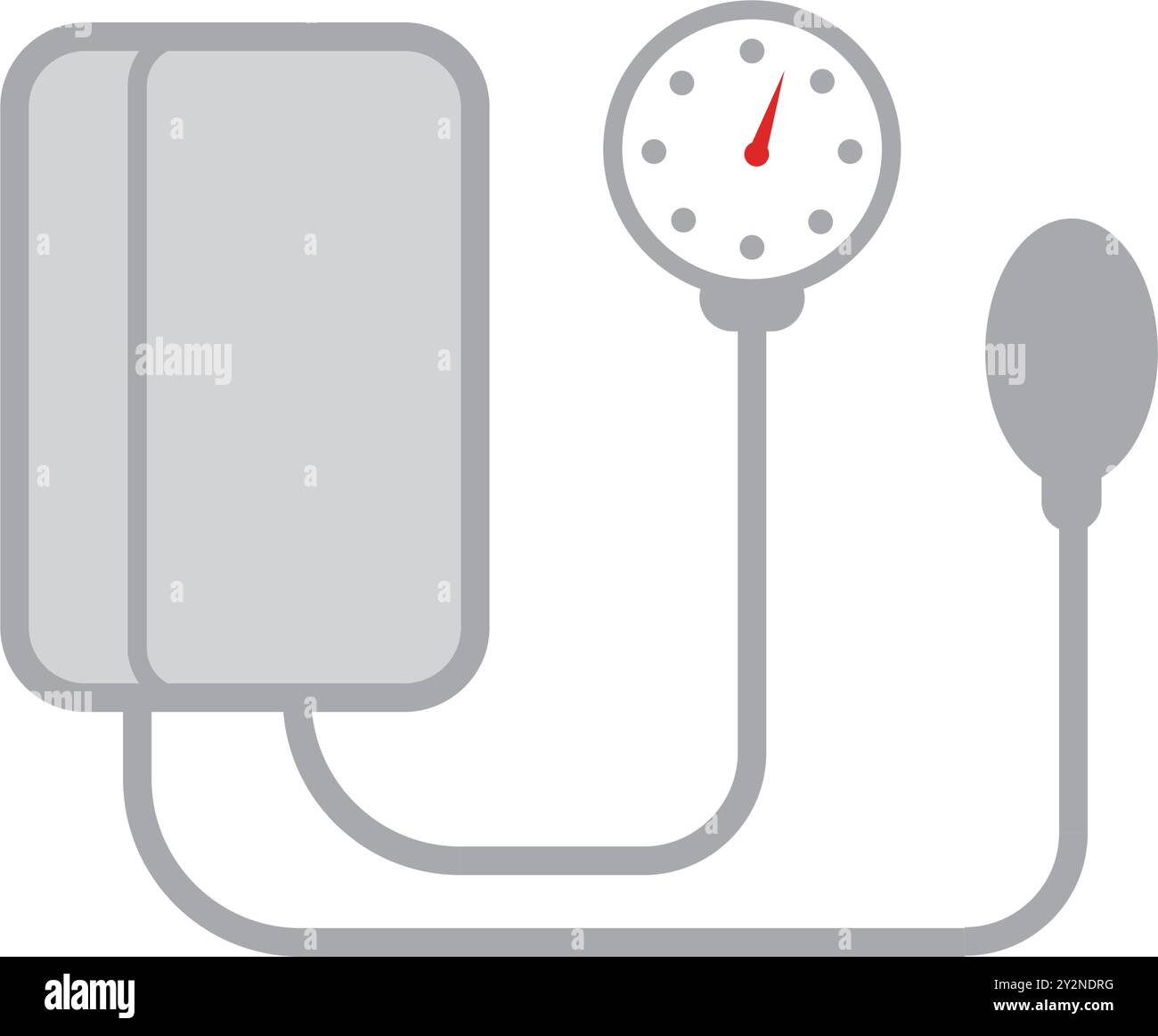 Abbildung eines Tensimeters, eines Messgeräts zur Blutdruckmessung. Stock Vektor