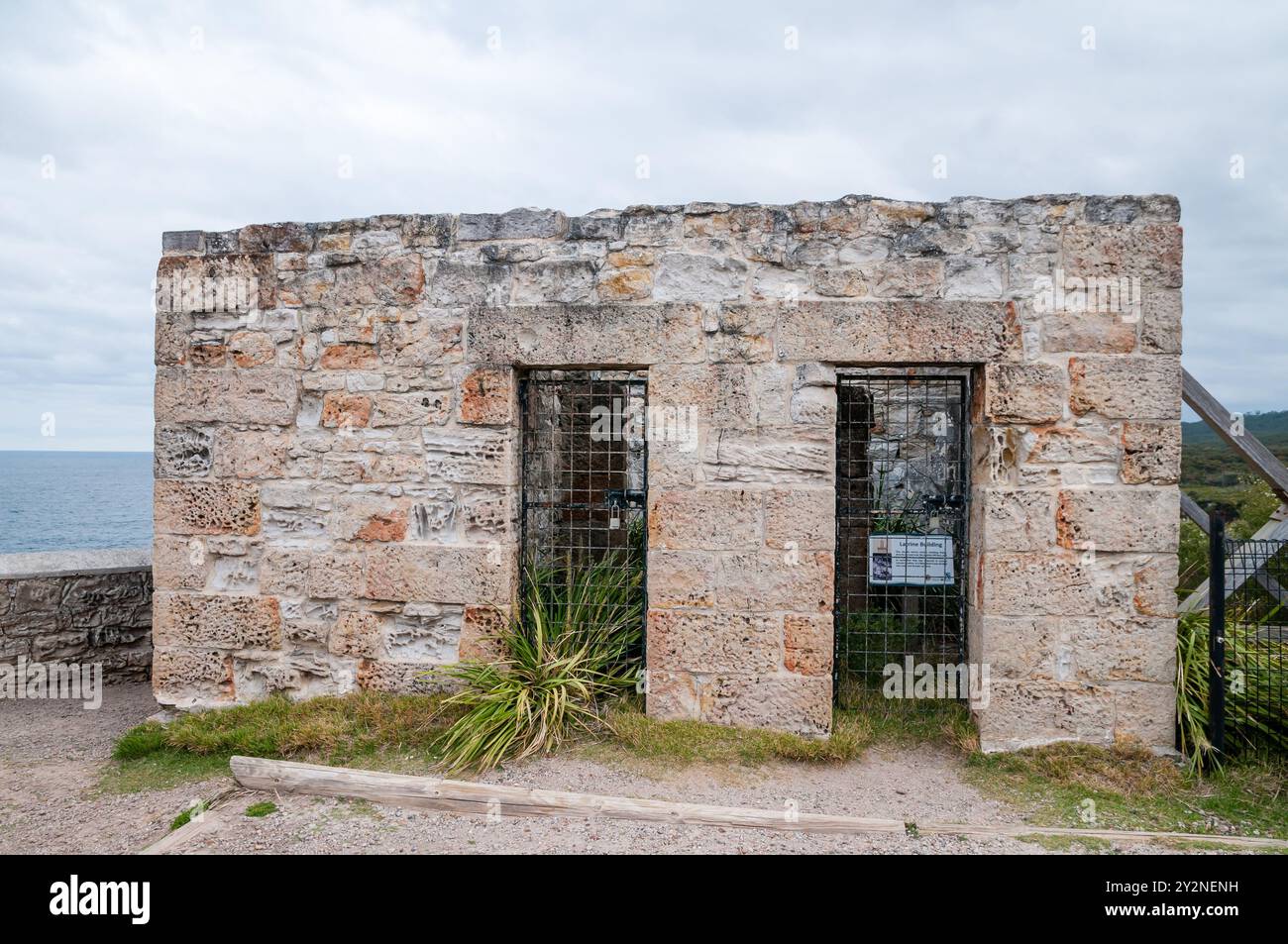 Latrine Building, Cape St George Lighthouse, NSW, Australien Stockfoto