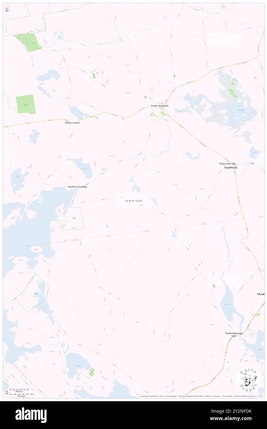 Big Rock Corner, Carroll County, USA, USA, New Hampshire, n 43 46' 52'', S 71 26' 57'', Karte, Cartascapes Map, veröffentlicht 2024. Erkunden Sie Cartascapes, eine Karte, die die vielfältigen Landschaften, Kulturen und Ökosysteme der Erde enthüllt. Reisen Sie durch Zeit und Raum und entdecken Sie die Verflechtungen der Vergangenheit, Gegenwart und Zukunft unseres Planeten. Stockfoto