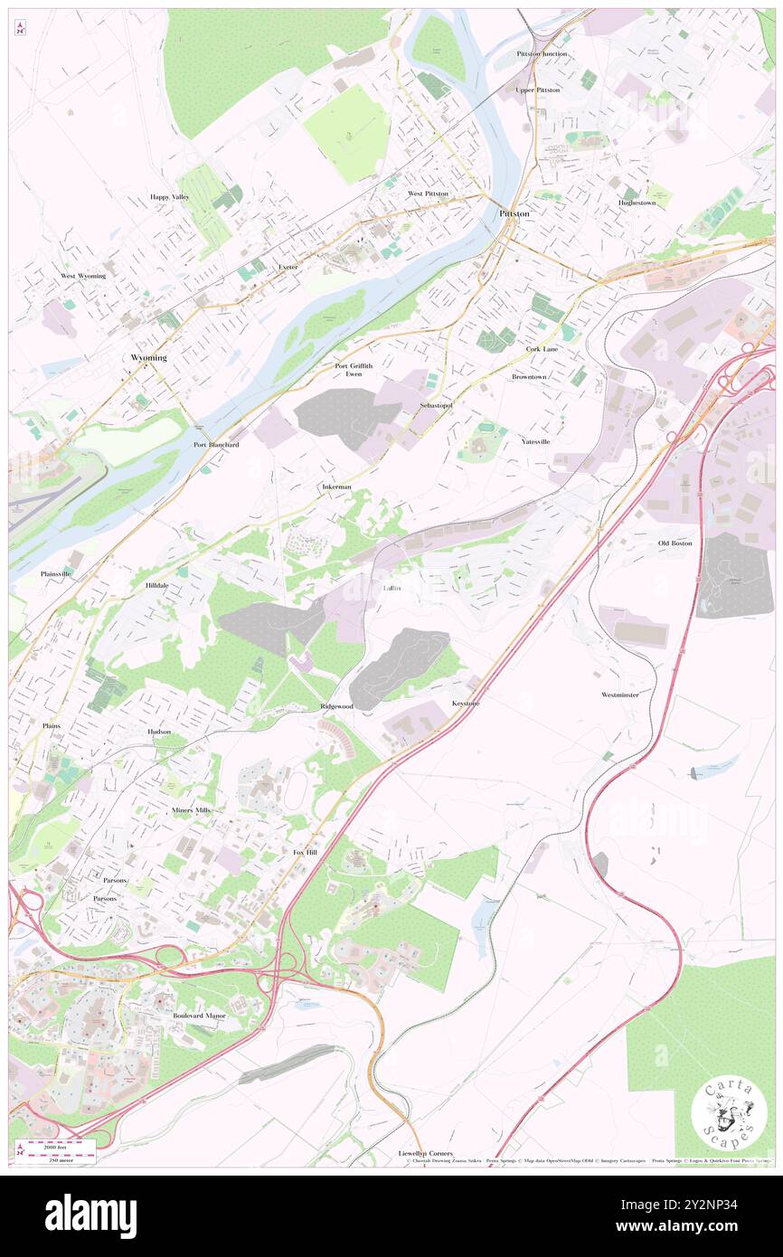 Laflin, Luzerne County, USA, USA, Pennsylvania, n 41 17' 20'', S 75 48' 19'', Karte, Cartascapes Map, veröffentlicht 2024. Erkunden Sie Cartascapes, eine Karte, die die vielfältigen Landschaften, Kulturen und Ökosysteme der Erde enthüllt. Reisen Sie durch Zeit und Raum und entdecken Sie die Verflechtungen der Vergangenheit, Gegenwart und Zukunft unseres Planeten. Stockfoto