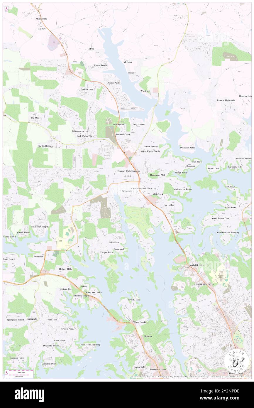 Greystone, Hall County, USA, USA, Georgia, n 34 21' 40''', S 83 52' 15'', Karte, Cartascapes Map, veröffentlicht 2024. Erkunden Sie Cartascapes, eine Karte, die die vielfältigen Landschaften, Kulturen und Ökosysteme der Erde enthüllt. Reisen Sie durch Zeit und Raum und entdecken Sie die Verflechtungen der Vergangenheit, Gegenwart und Zukunft unseres Planeten. Stockfoto